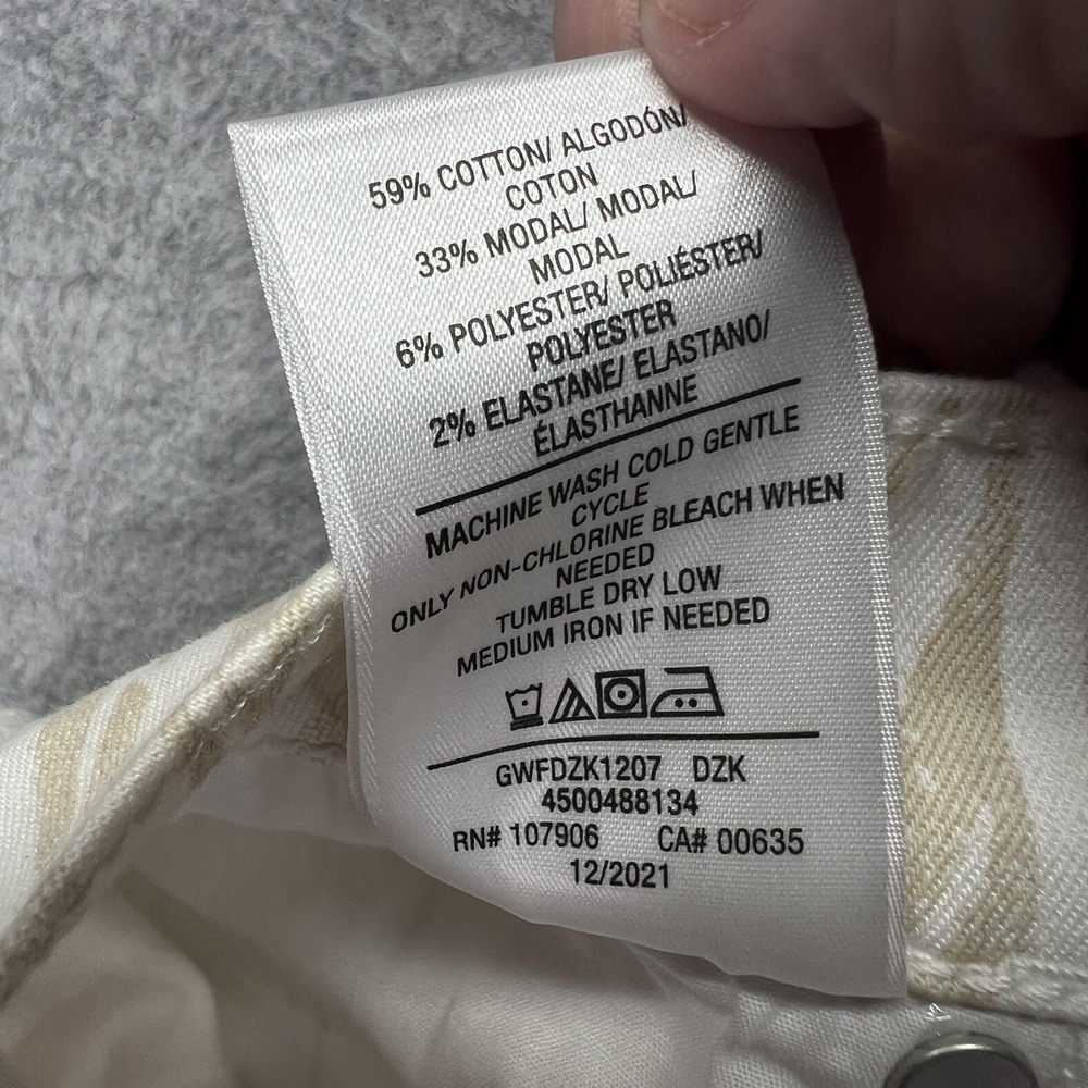 Hudson Holly Straight Jean Womens 24x30 Beige White Animal Print High Rise Denim - Picture 10 of 10